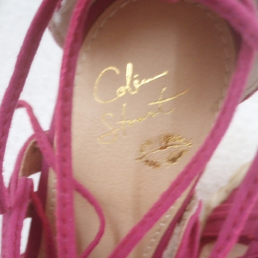 Women's New Pink Wedge Sandals - Picture 2 of 5